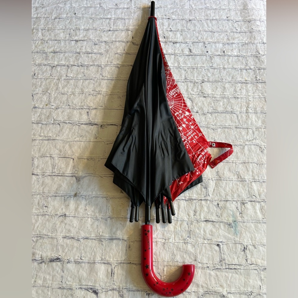 RARE ARAMIS NAVIGATOR S BLACK AND RED UMBRELLA 24”